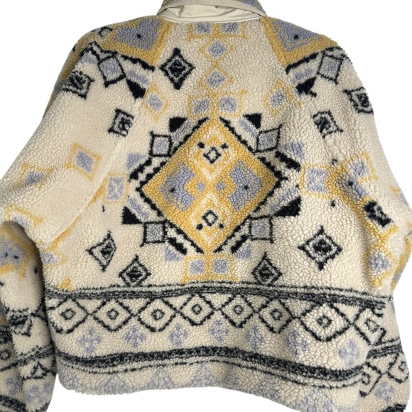 Free People Movement Small Hit the Slopes Tribal Print Fleece Teddy Jacket - Picture 11 of 15